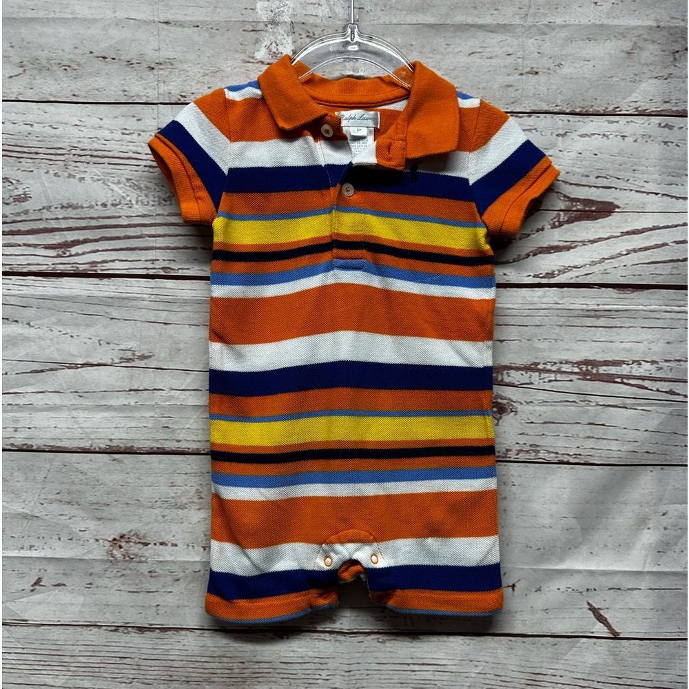 Ralph Lauren Orange Stripe Romper Size 18 Months
